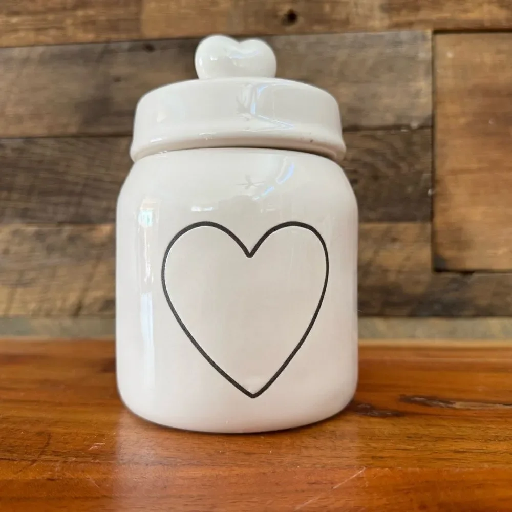 Rae Dunn small canister with hearts NEW